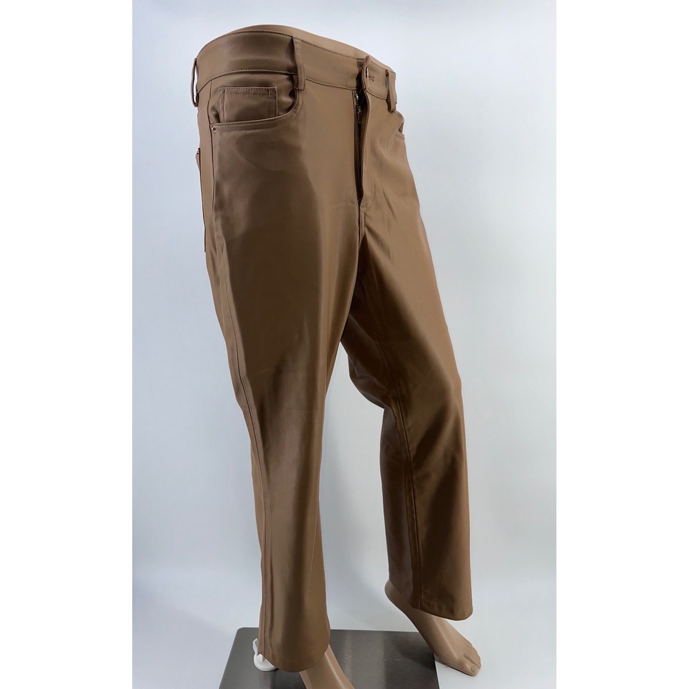 Zara Faux Leather Pants Women's Size 6 Caramel Brown‎ Trendy Chic Stylish